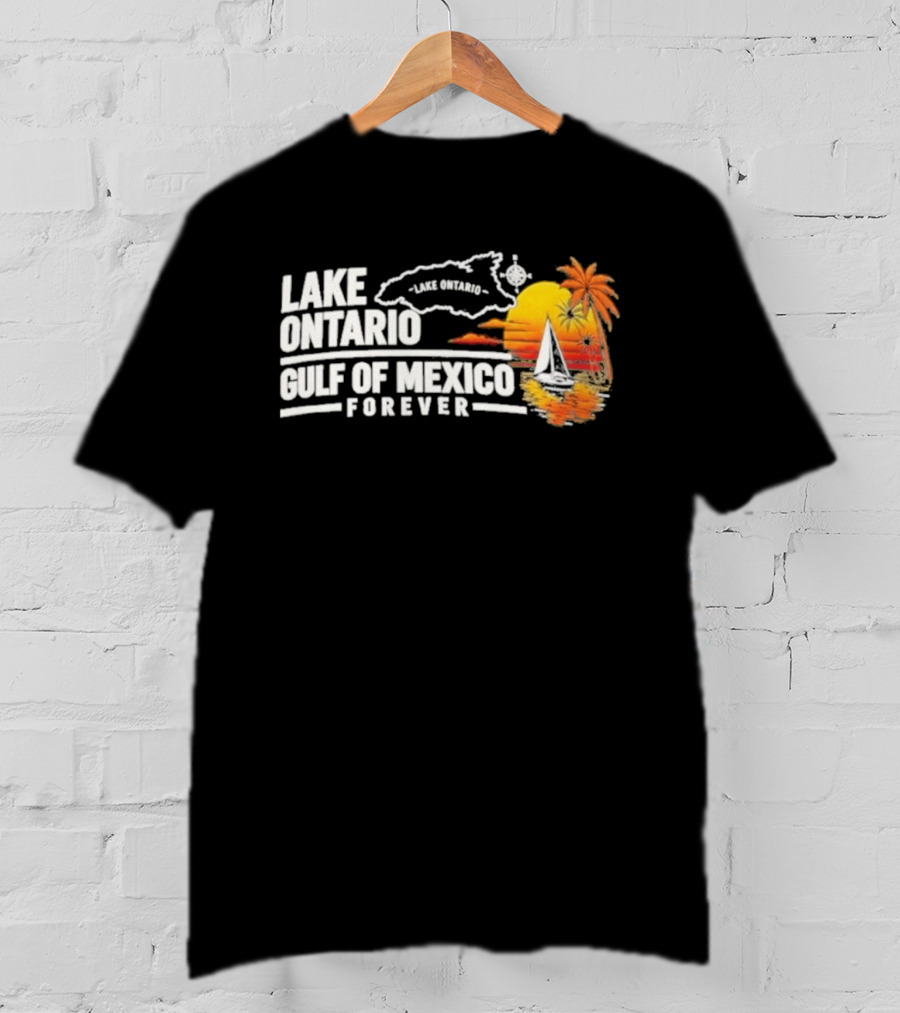 Lake Ontario Gulf Of Mexico Map Sunset Palm 2026 T-Shirt