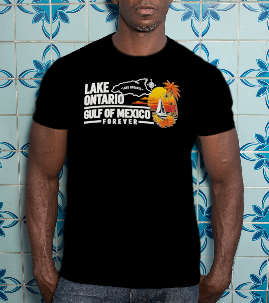 Lake Ontario Gulf Of Mexico Map Sunset Palm 2026 T-Shirt