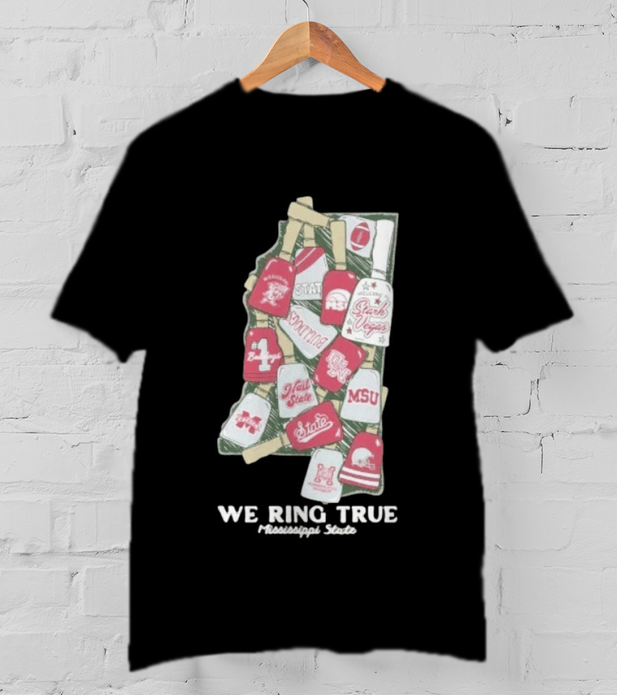 Mississippi State We Ring True Stark Vegas Bulldogs Collage State MSU Football T-Shirt