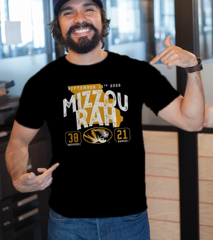 Missouri Tigers 38 Vs Kansas Jayhawks 21 Mizzou Rah September 11th 2026 T-Shirt