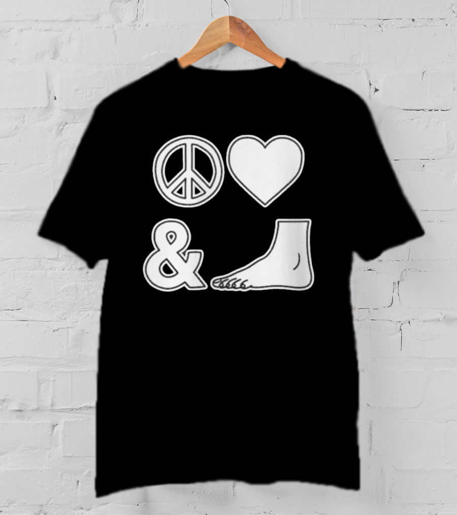 Peace Love & Feet Heart Foot T-Shirt