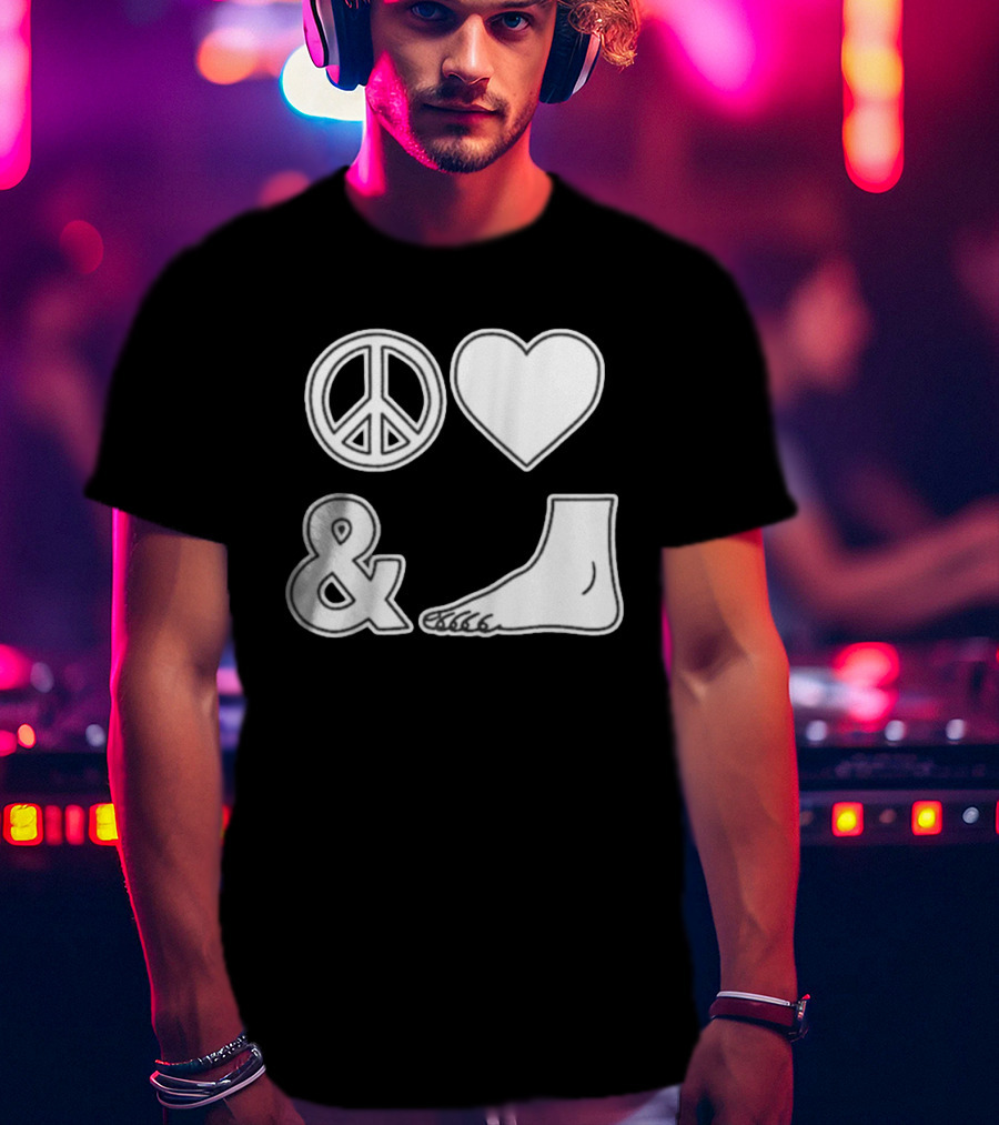 Peace Love & Feet Heart Foot T-Shirt
