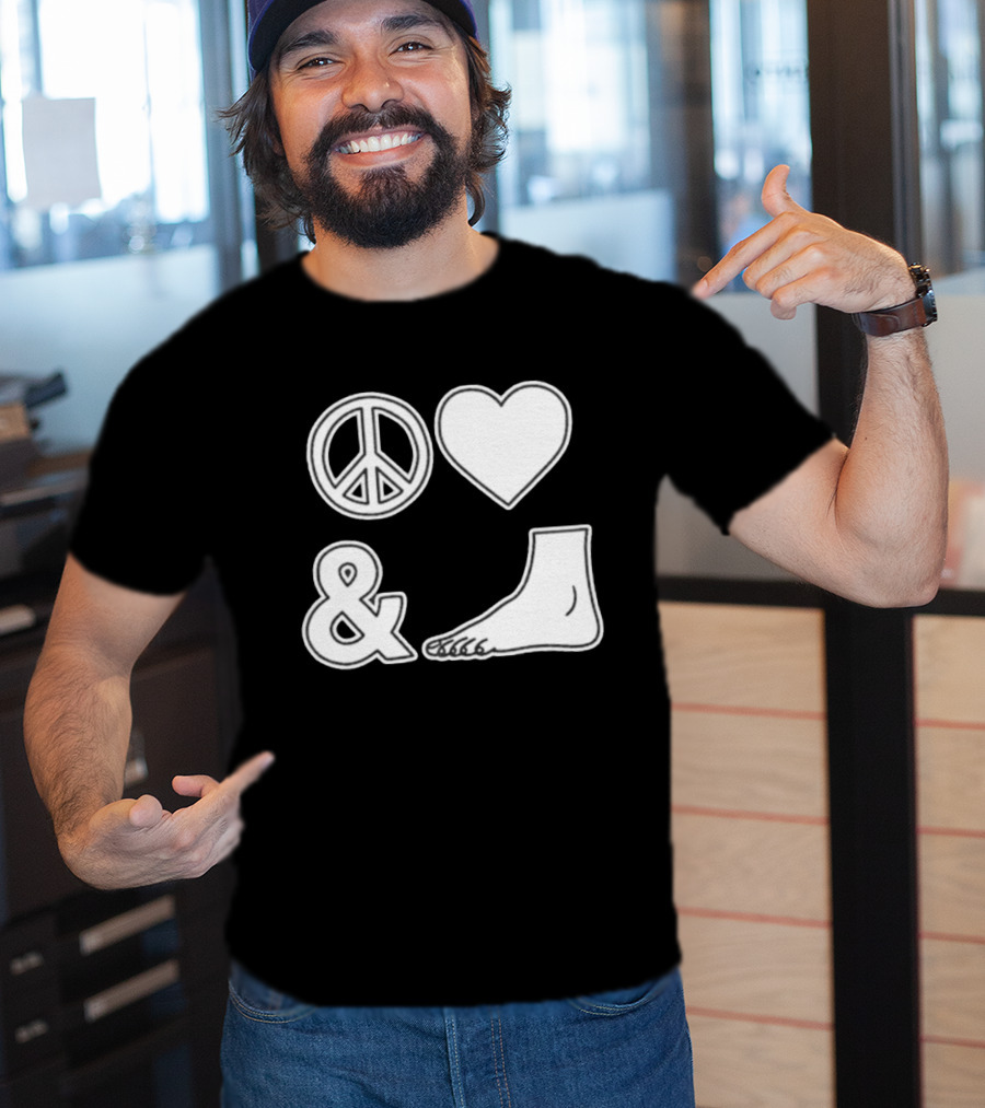 Peace Love & Feet Heart Foot T-Shirt