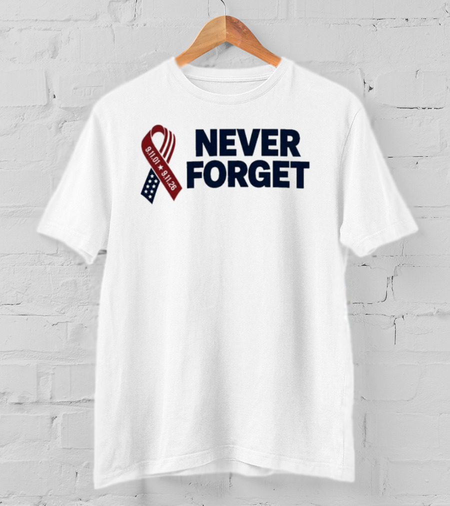 Jim Harbaugh Never Forget 911 Memorial Ribbon T-Shirt