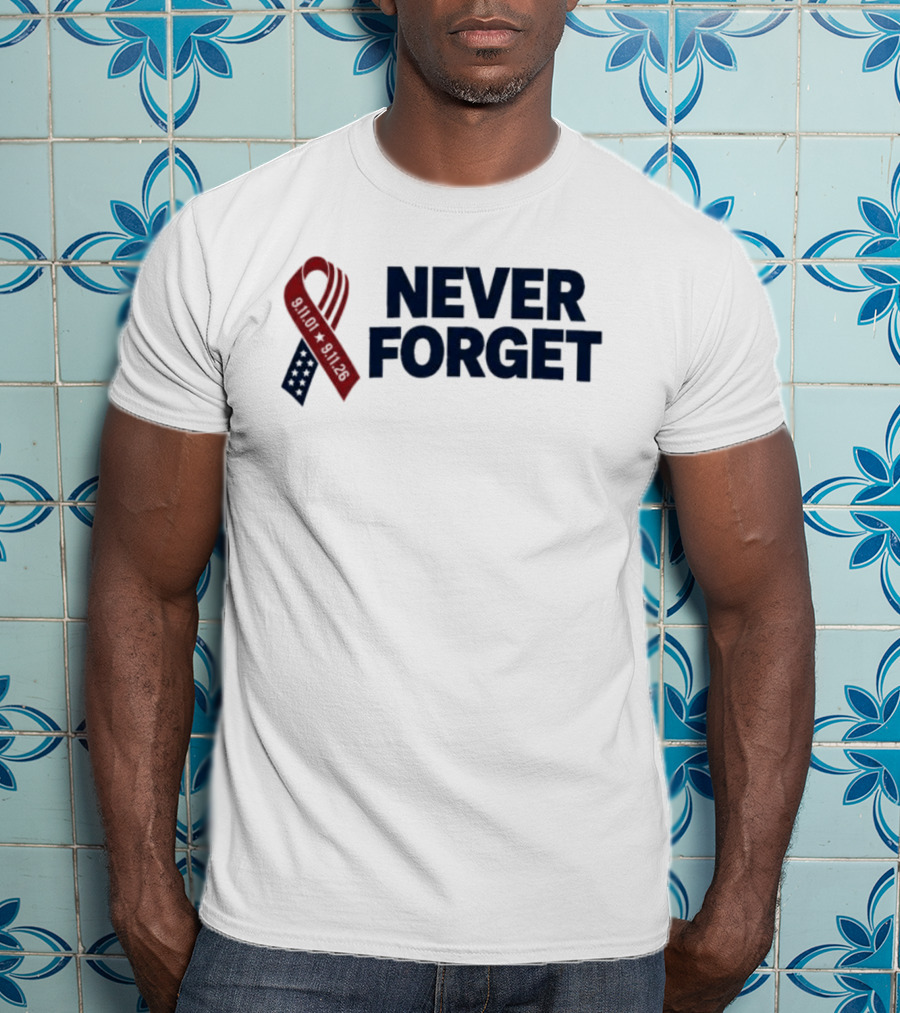 Jim Harbaugh Never Forget 911 Memorial Ribbon T-Shirt