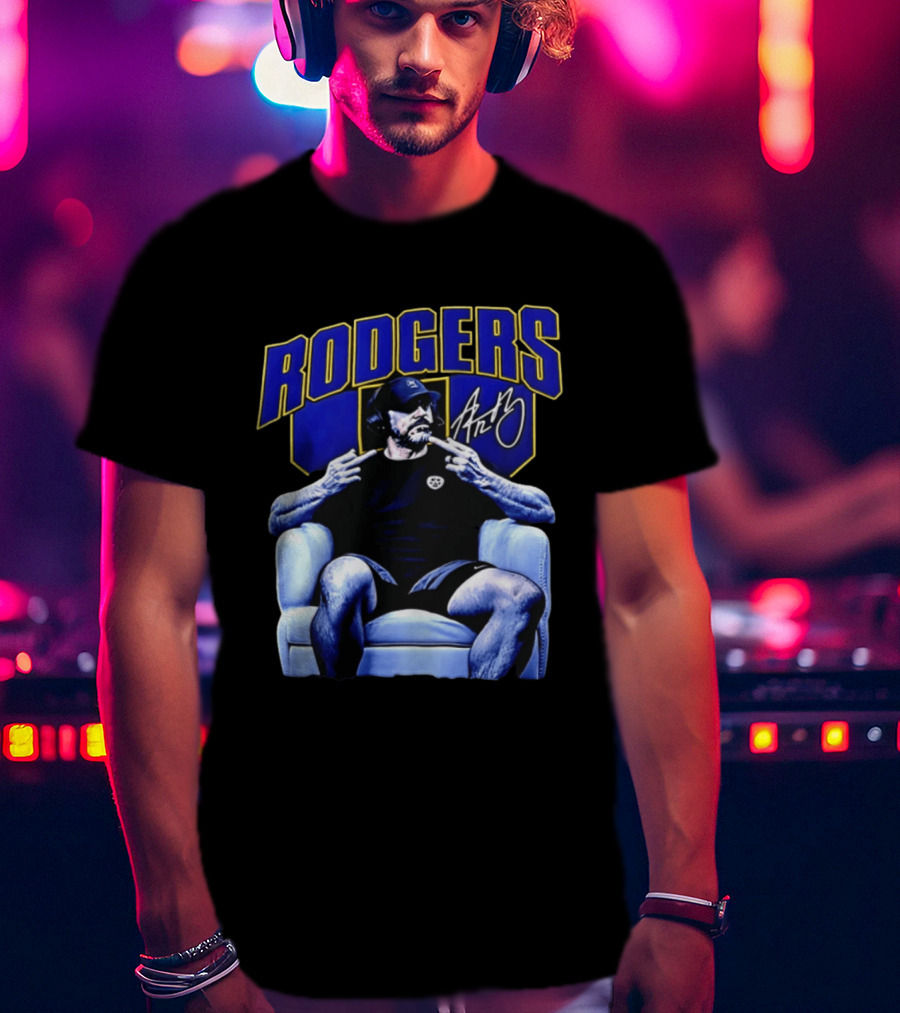 Rodgers Aaron Rodgers Signed Pittsburgh Steelers Quarterback Icon Armchair T-Shirt