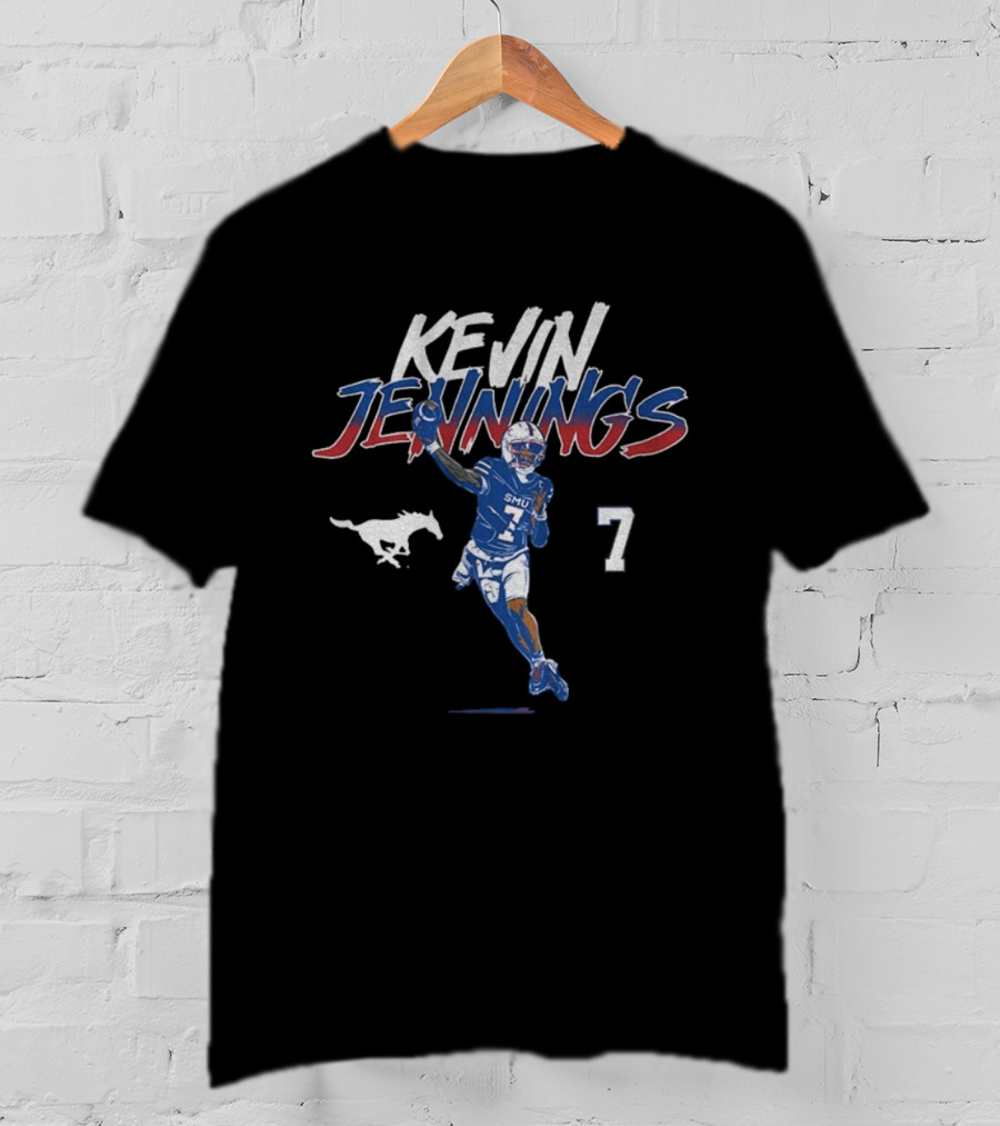 SMU Mustangs Kevin Jennings 7 Football Player Pose T-Shirt