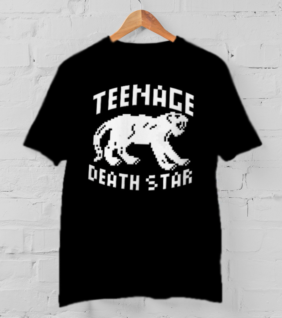 Teenage Death Star 8 Bit Pixelated White Panther T-Shirt