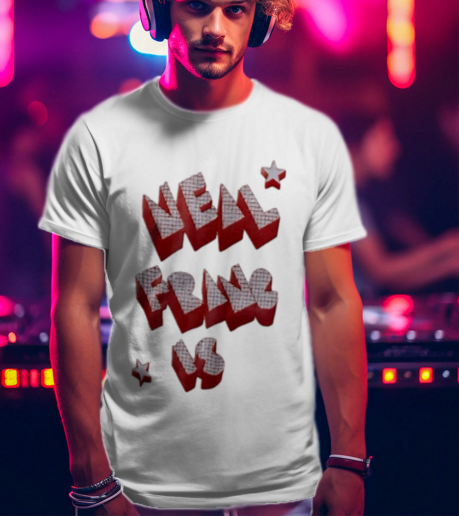 Neal Francis Is Checkerboard Red Block Letters With Stars T-Shirt