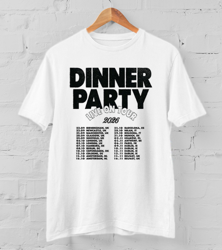 Niall Horan Dinner Party Live On Tour 2024 Dates Schedule T-Shirt