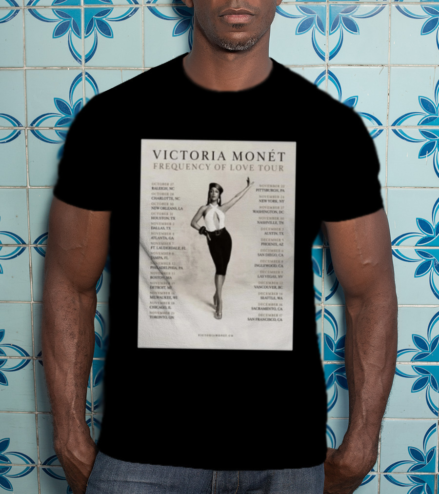 Victoria Monét Frequency Of Love Tour 2026 North America Dates Raleigh Charlotte New Orleans Houston Los Angeles Sacramento T-Shirt