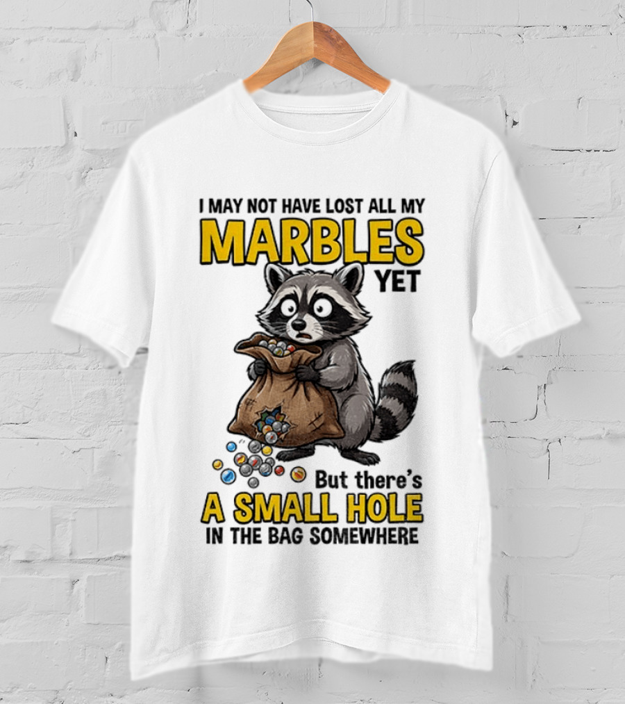 Raccoon I May Not Have Lost All My Marbles Yet But There's A Small Hole In The Bag Somewhere T-Shirt