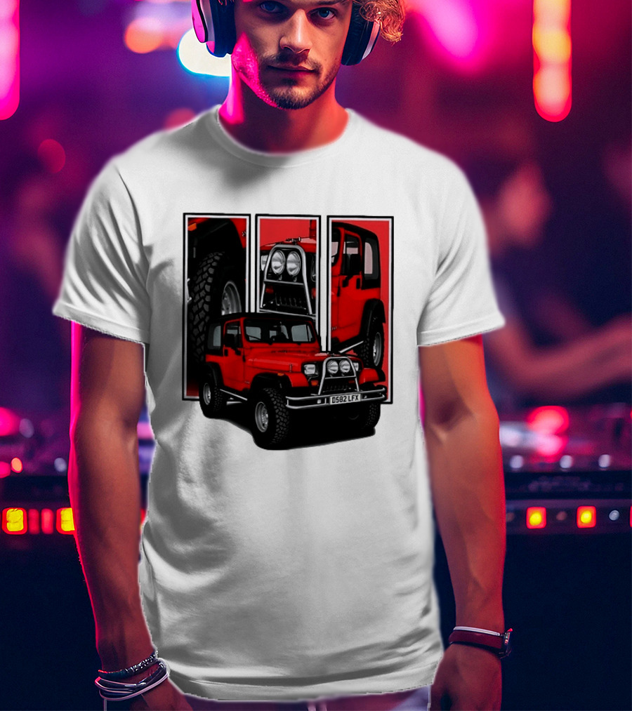 Red Jeep Wrangler 4x4 Off Road Adventure Vehicle Four Wheel Drive T-Shirt