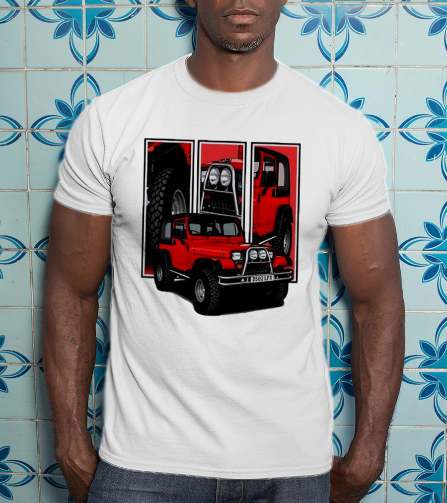 Red Jeep Wrangler 4x4 Off Road Adventure Vehicle Four Wheel Drive T-Shirt