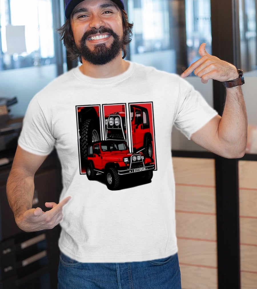 Red Jeep Wrangler 4x4 Off Road Adventure Vehicle Four Wheel Drive T-Shirt