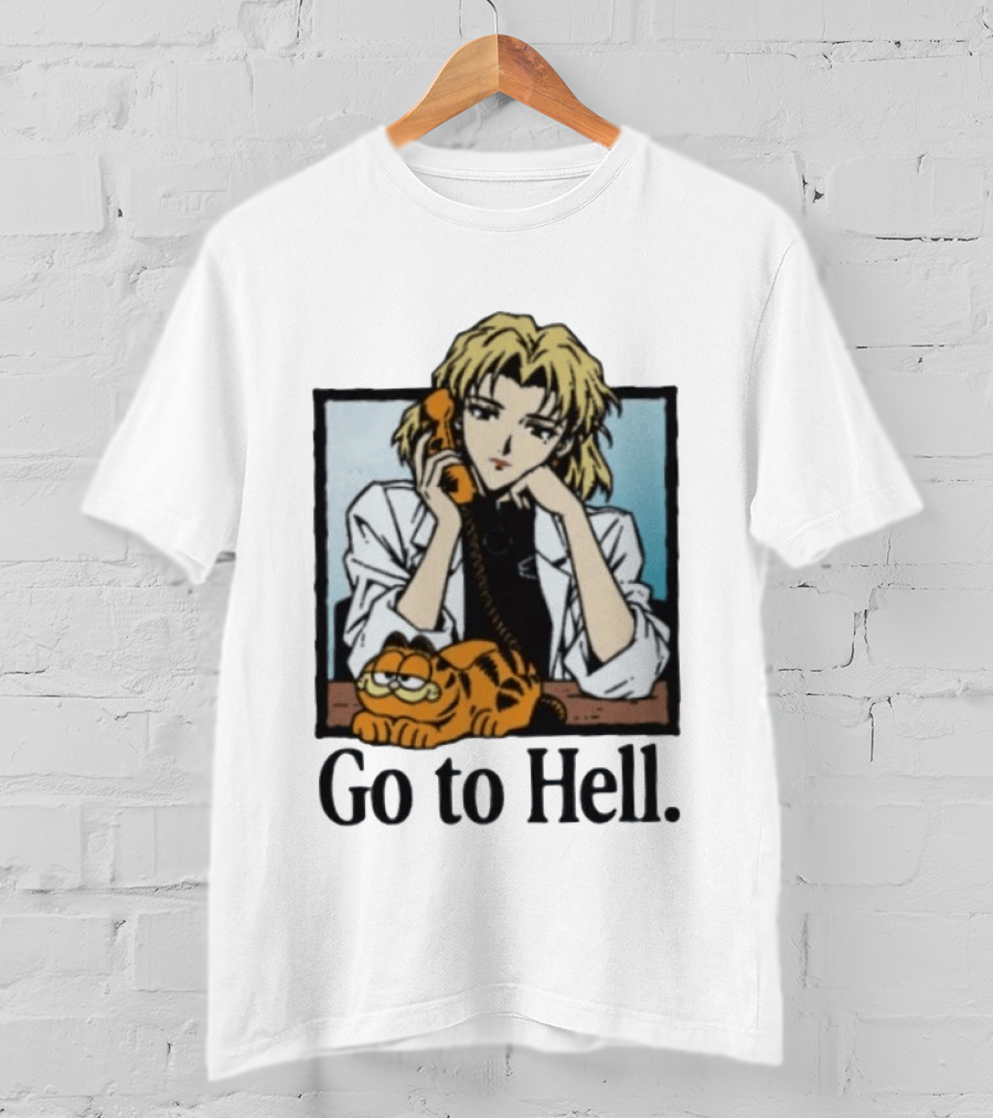 Ritsuko Evangelion Go To Hell Lasagna Cat Phone T-Shirt