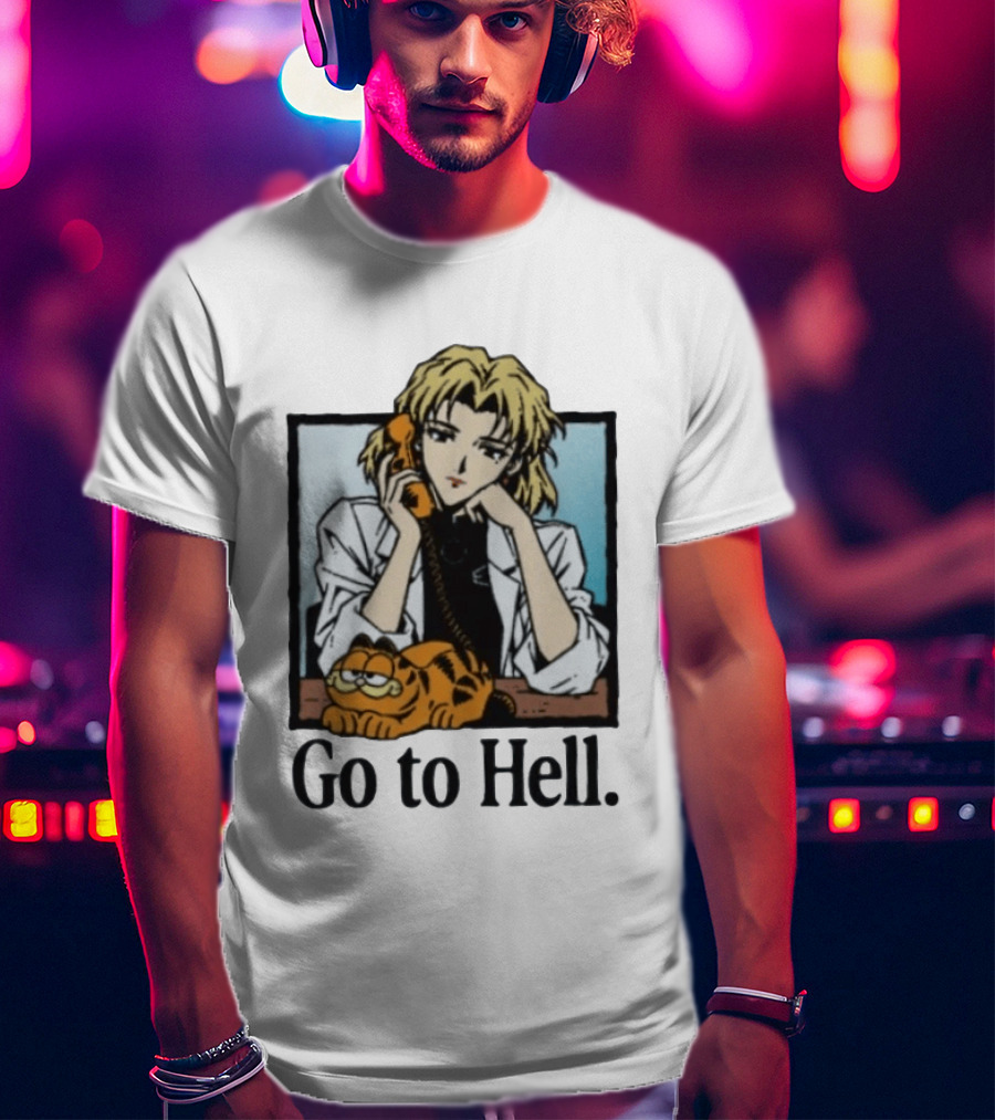 Ritsuko Evangelion Go To Hell Lasagna Cat Phone T-Shirt
