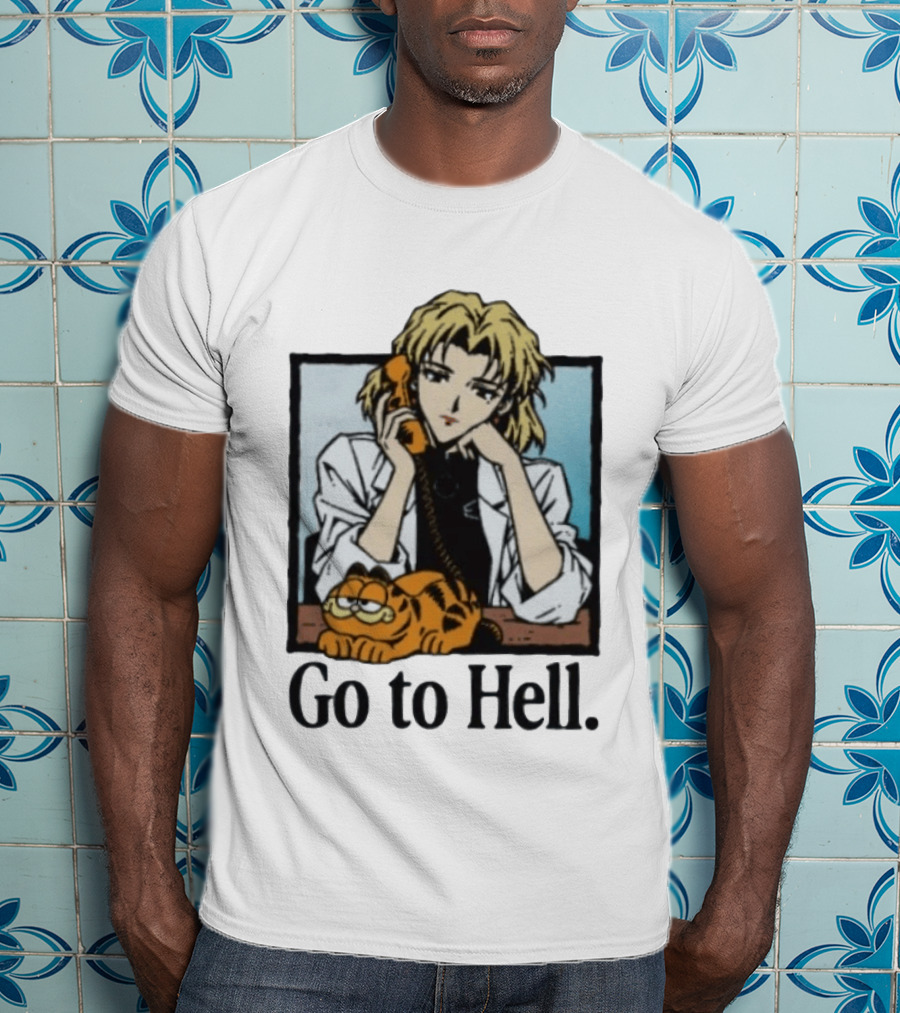 Ritsuko Evangelion Go To Hell Lasagna Cat Phone T-Shirt