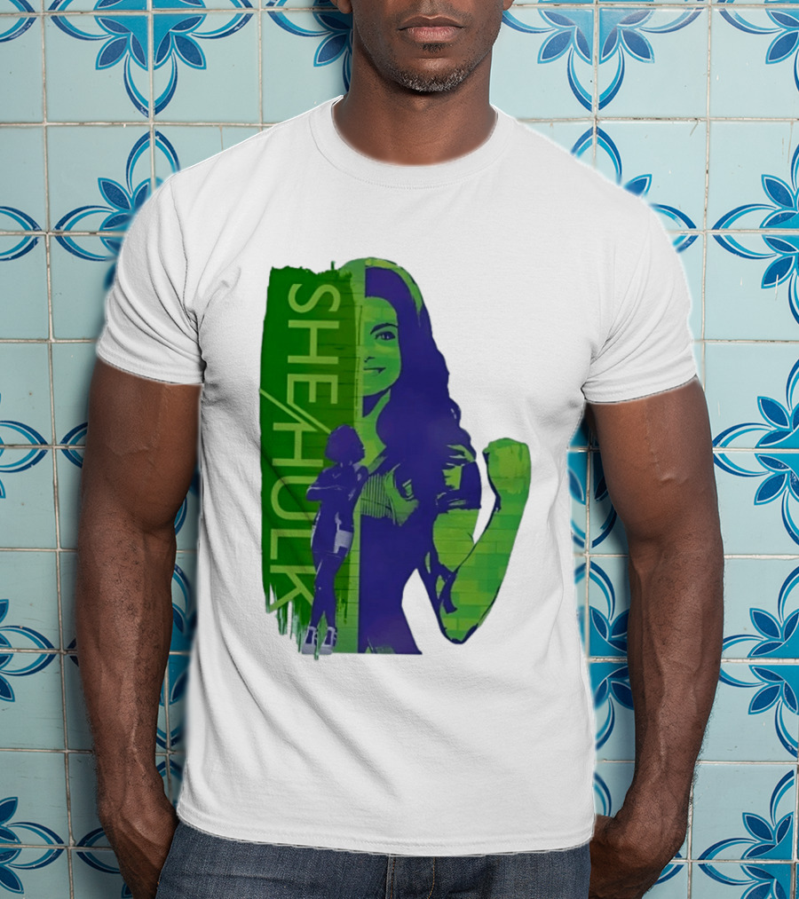 She Hulk Marvel Superhero Jennifer Walters Comic Style Heroic Pose T-Shirt