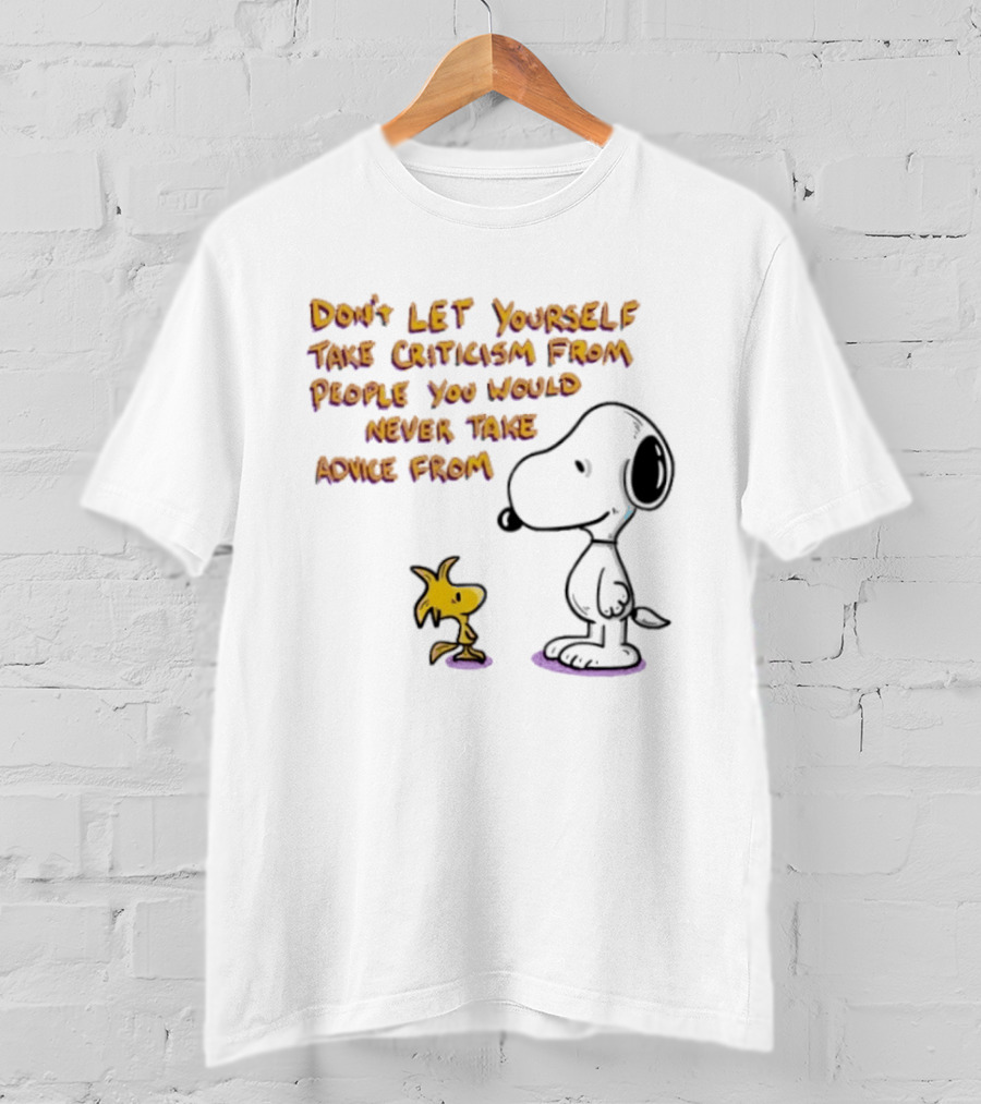 Snoopy Advice Criticism Peanuts Woodstock T-Shirt