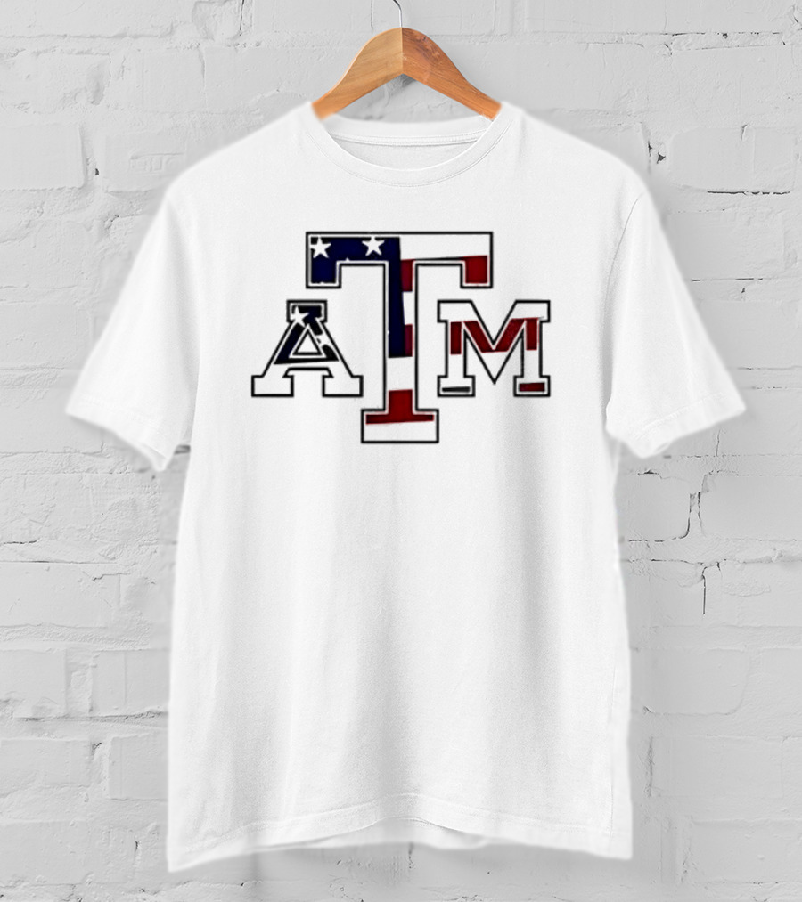 Texas A&M Football USA Flag Salute To Service T-Shirt