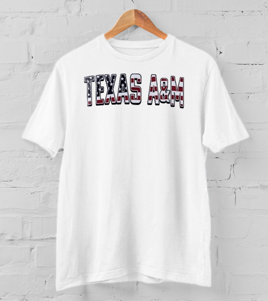 Texas A&M Football USA Flag Salute To Service T-Shirt