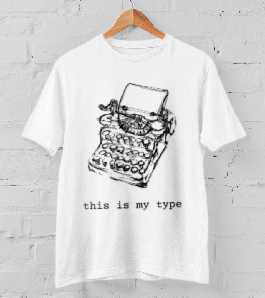 This Is My Type Mechanical Typewriter Pencil Line Sketch T-Shirt