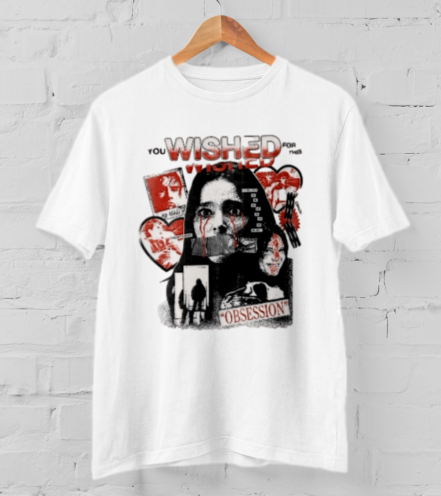 You Wished For This Obsession Nikki Halftone Gagged Woman Blood Tears Collage T-Shirt