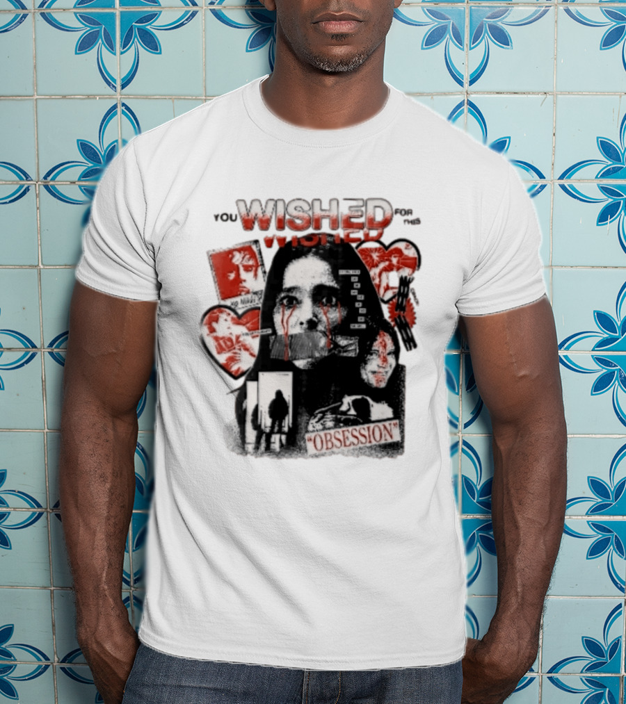 You Wished For This Obsession Nikki Halftone Gagged Woman Blood Tears Collage T-Shirt