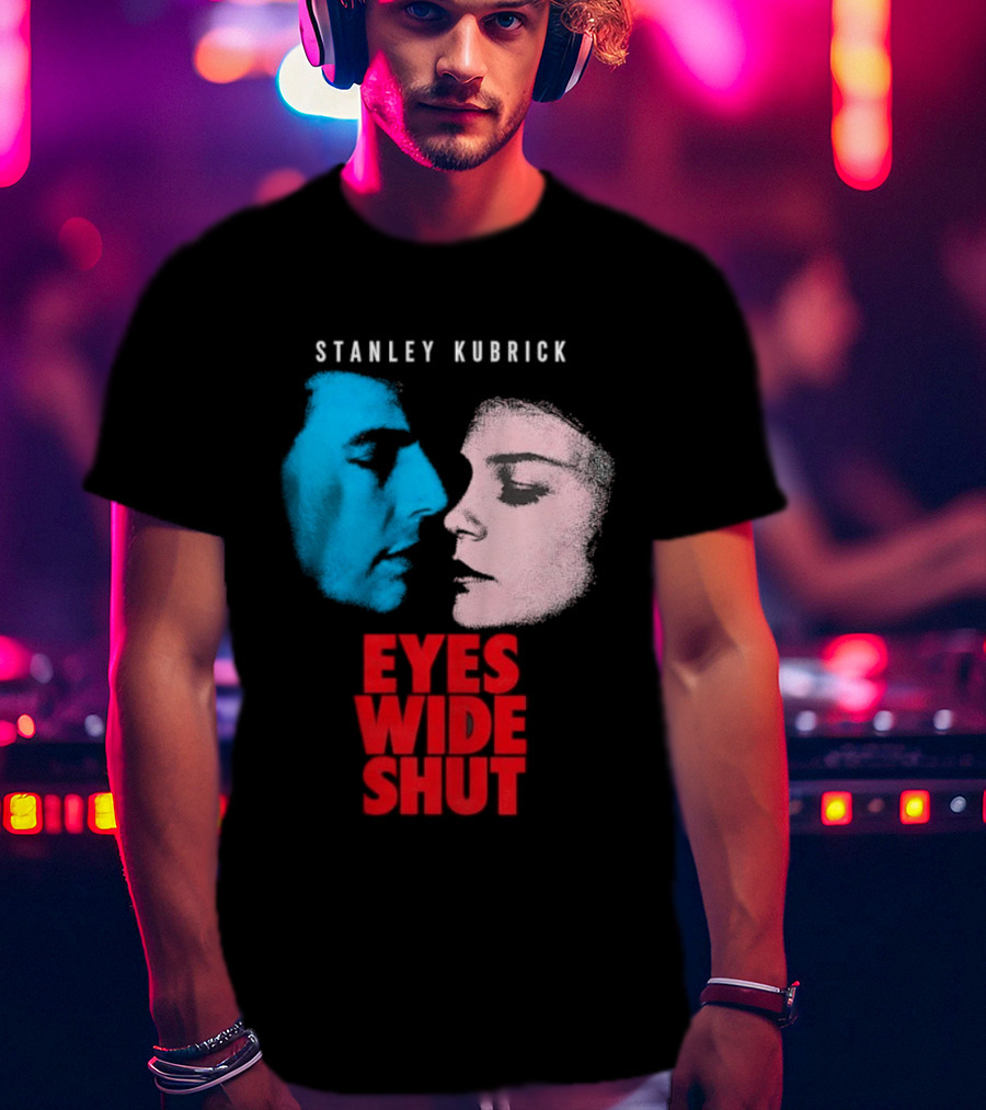 Stanley Kubrick Eyes Wide Shut Blue And Pink Faces T-Shirt