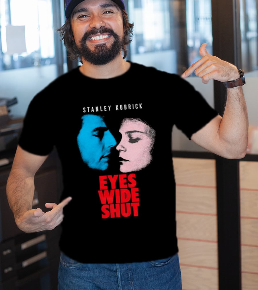 Stanley Kubrick Eyes Wide Shut Blue And Pink Faces T-Shirt