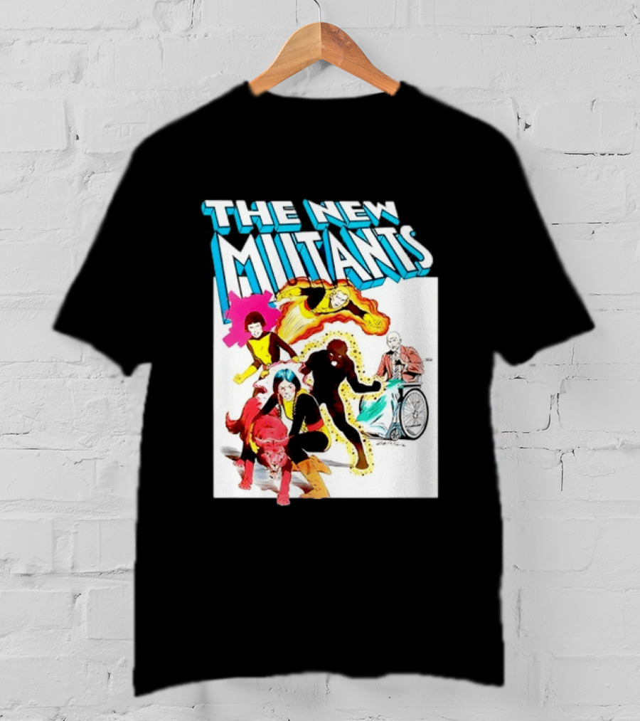 The New Mutants Marvel Comic Book Cover Featuring Iconic Characters T-Shirt