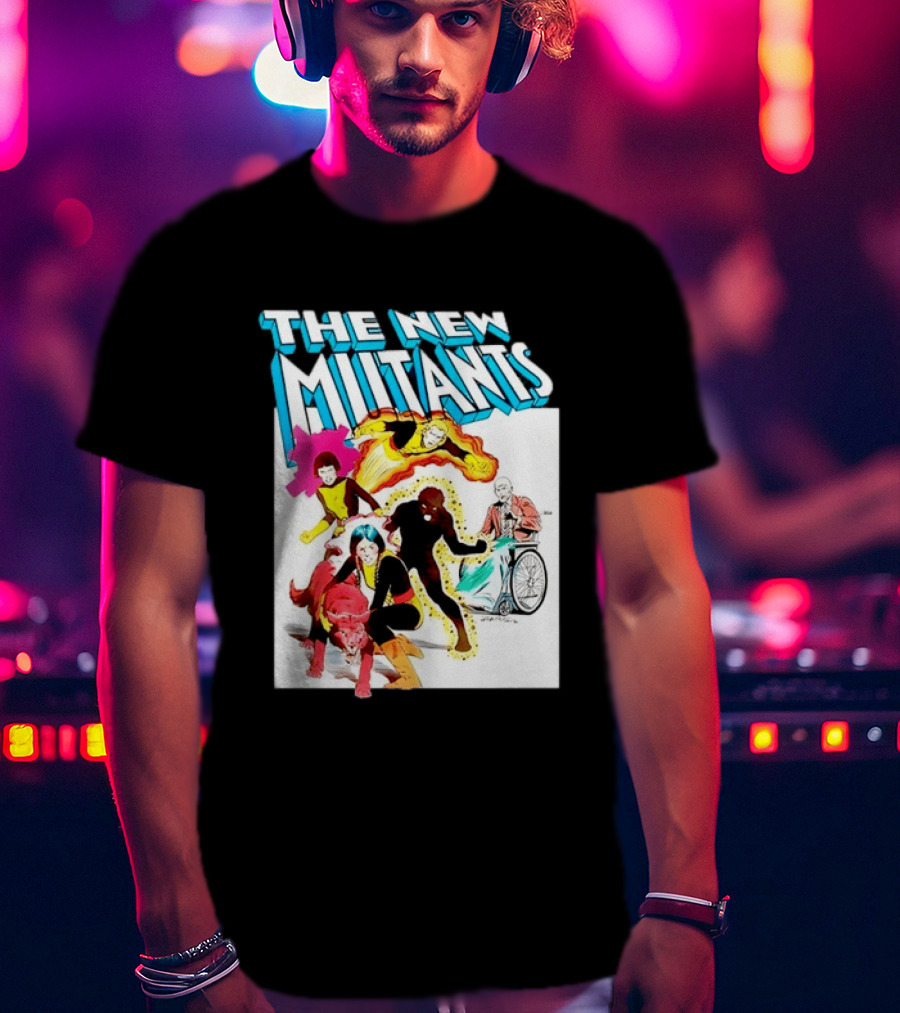 The New Mutants Marvel Comic Book Cover Featuring Iconic Characters T-Shirt
