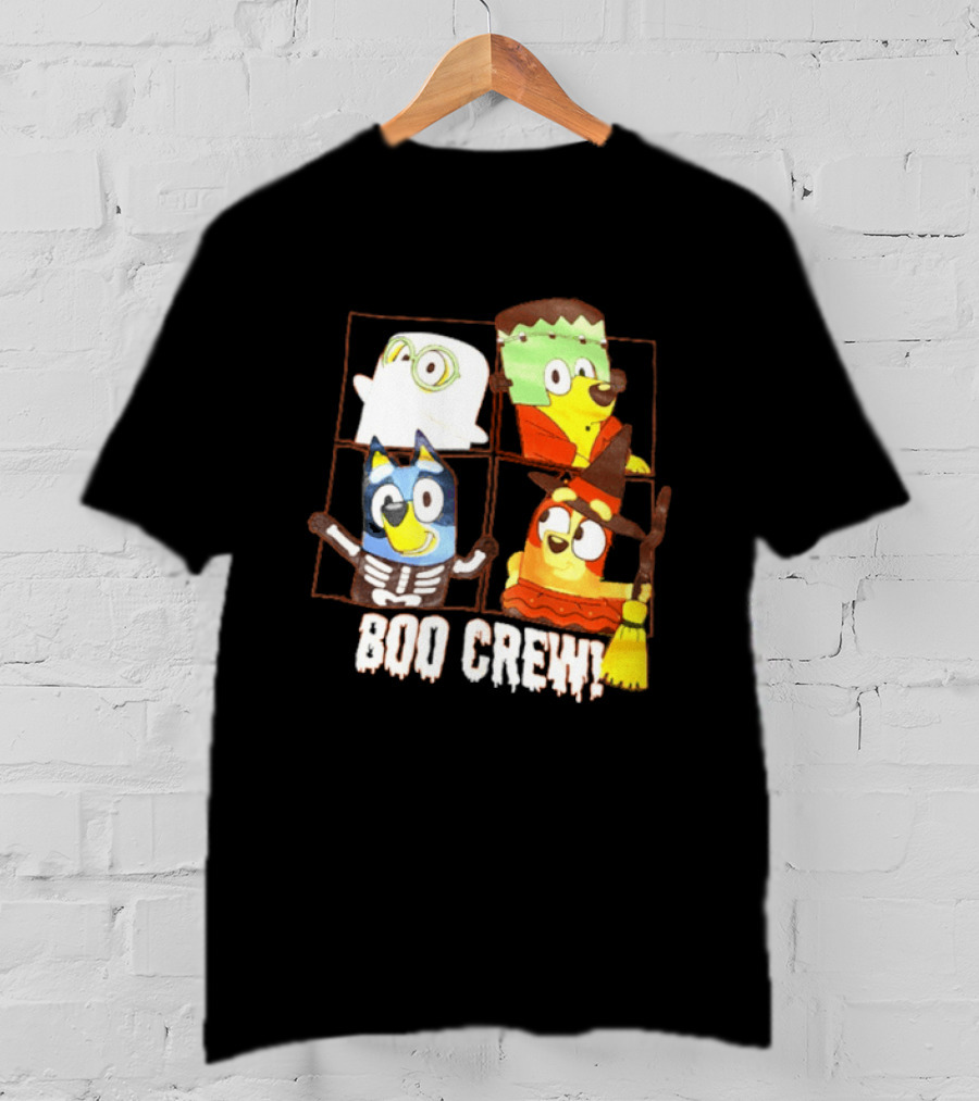 Boo Crew Bluey Halloween Ghost Frankenstein Witch Skeleton T-Shirt
