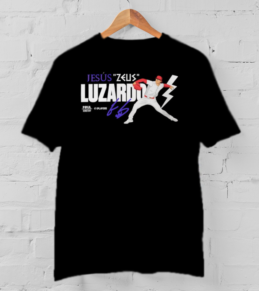 Jesús Zeus Luzardo Pitching Foul Territory 44 Lightning Bolt T-Shirt