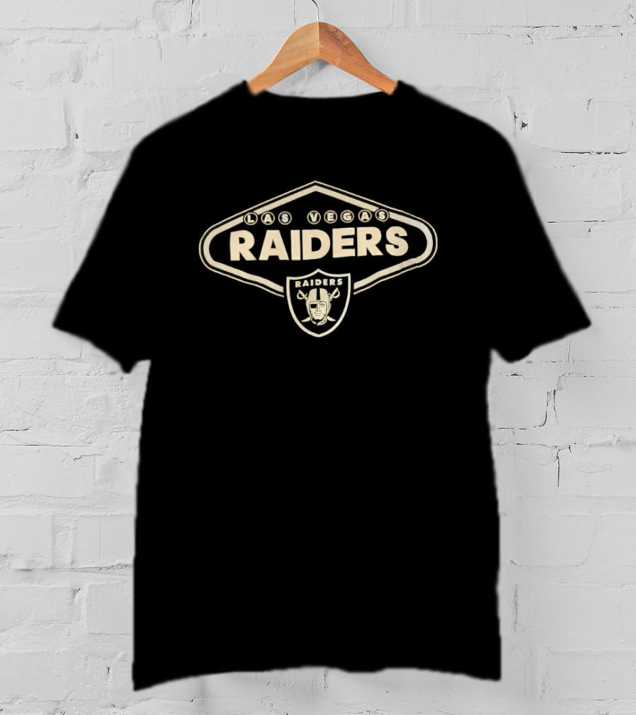 Las Vegas Raiders Neon Style Sign With Shield T-Shirt