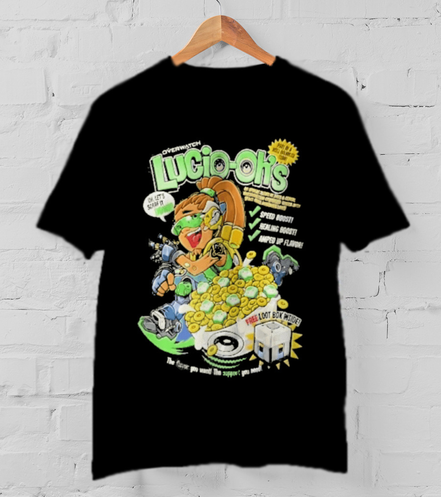 Lucio Oh's Cereal Sound Boost Sonic Waves Packed With Flavor T-Shirt