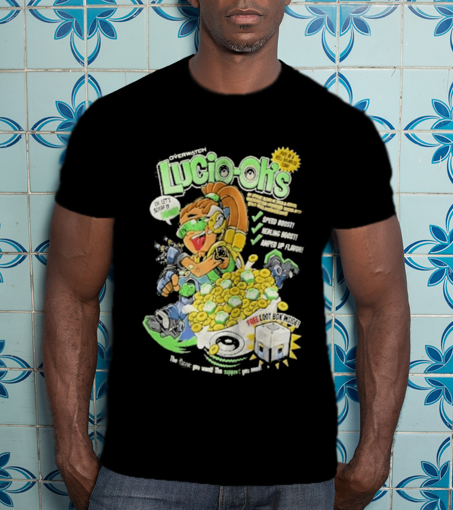 Lucio Oh's Cereal Sound Boost Sonic Waves Packed With Flavor T-Shirt
