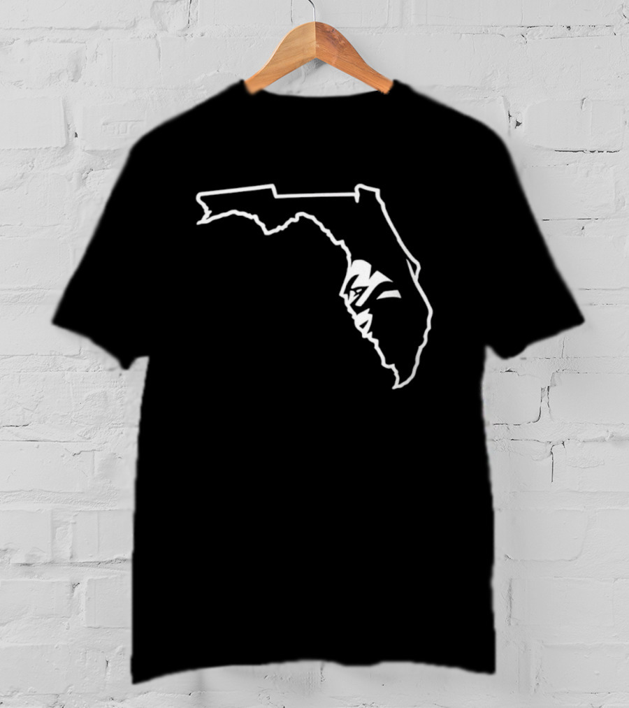 Miami Florida State Seminoles Outline Map T-Shirt