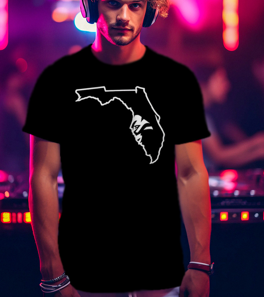 Miami Florida State Seminoles Outline Map T-Shirt
