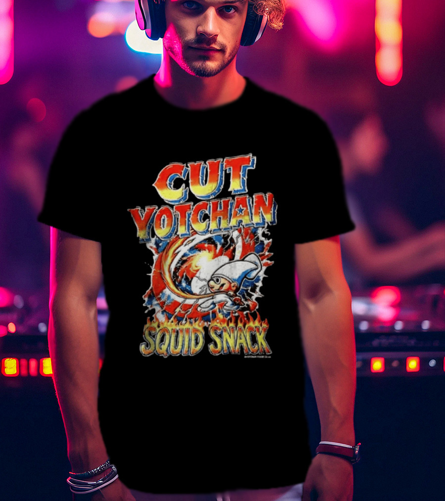 Cut Yotchan Squid Snack Space Fire Galaxy T-Shirt