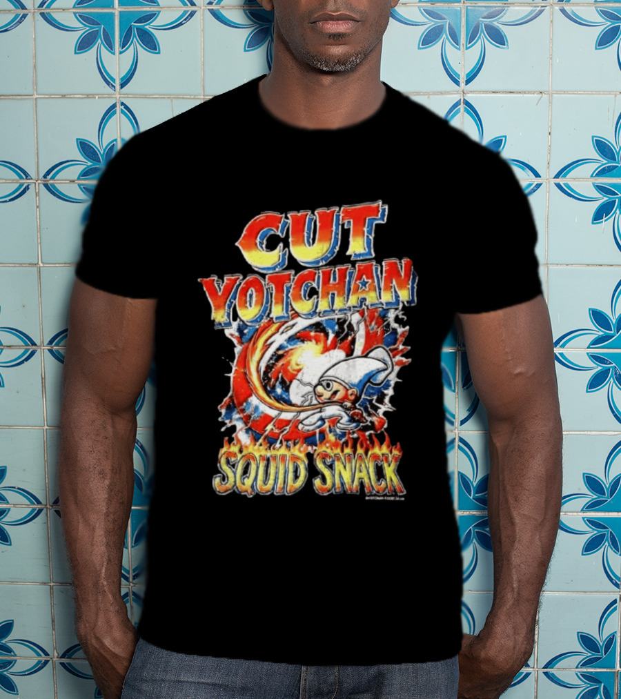 Cut Yotchan Squid Snack Space Fire Galaxy T-Shirt