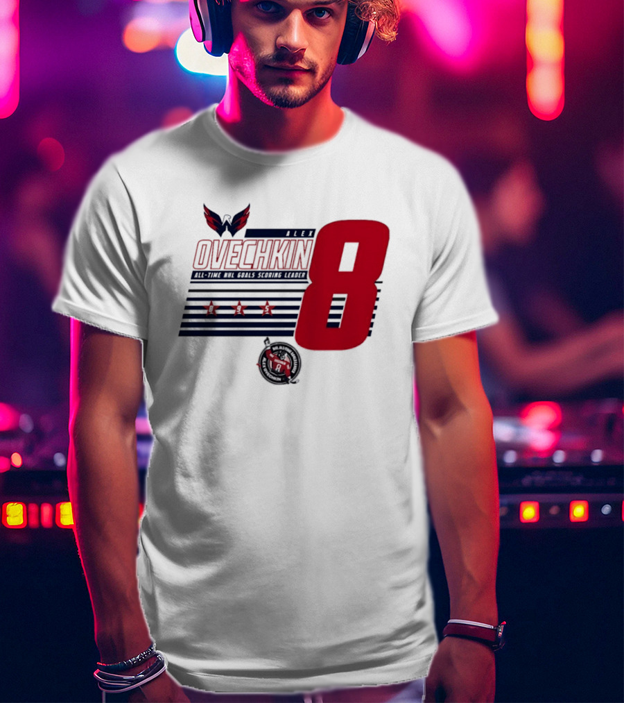 Alex Ovechkin 8 NHL All Time Goals Leader Washington Capitals Stars And Stripes T-Shirt
