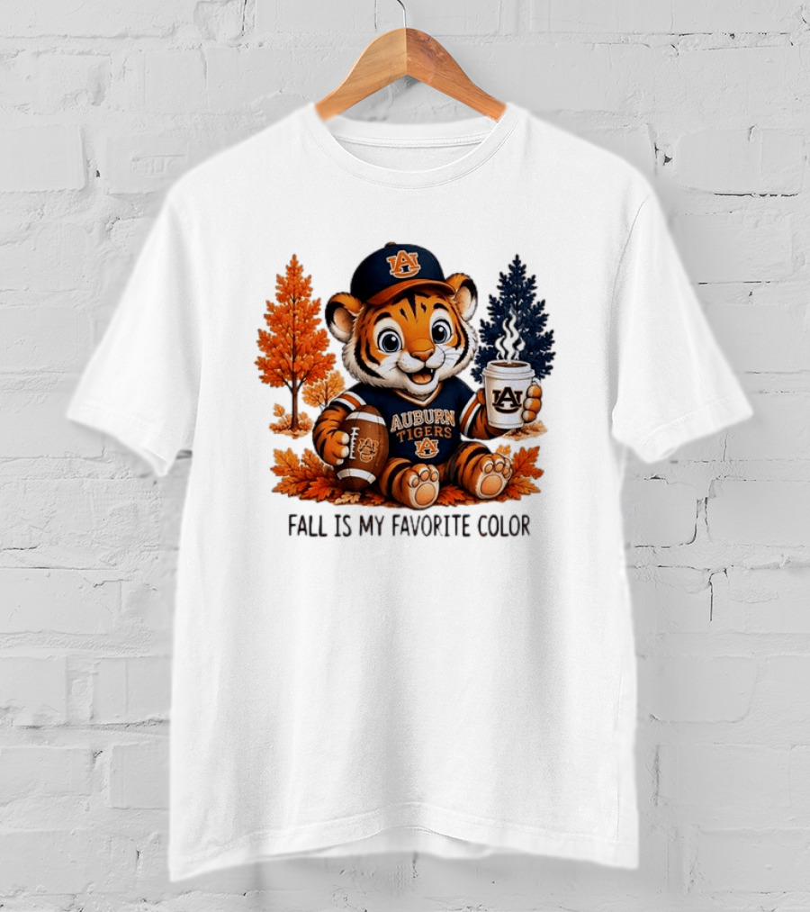 Auburn Tigers Fall Is My Favorite Color Football And Coffee Tiger T-Shirt