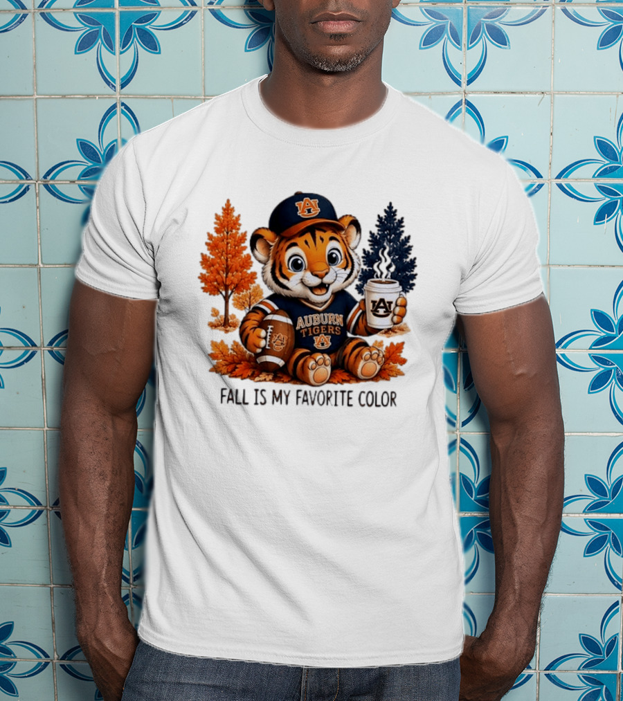 Auburn Tigers Fall Is My Favorite Color Football And Coffee Tiger T-Shirt