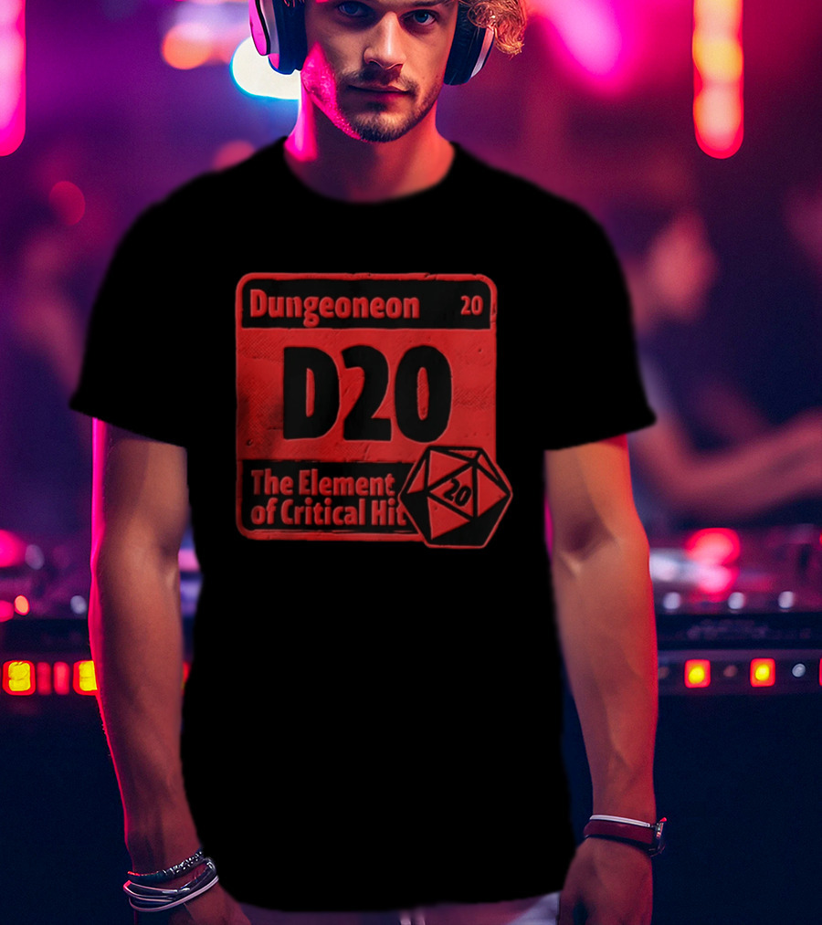 Dungeoneon D20 The Element Of Critical Hit Dice T-Shirt