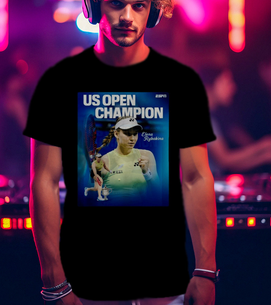 US Open Champion Elena Rybakina Win Featured By ESPN T-Shirt