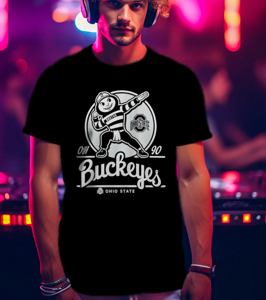 Ohio State Buckeyes OH 90 Brutus Mascot Graphic 47 Mark T-Shirt