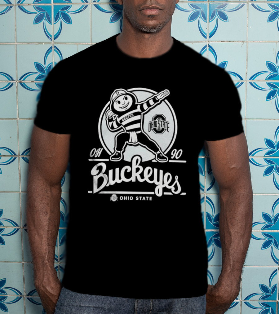Ohio State Buckeyes OH 90 Brutus Mascot Graphic 47 Mark T-Shirt