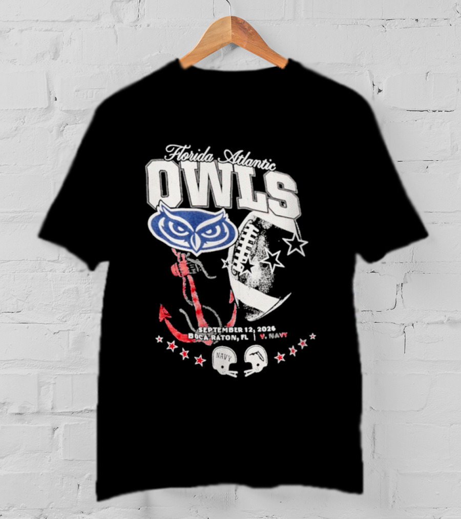 Florida Atlantic Owls September 12 2026 Boca Raton FL Vs Navy T-Shirt
